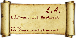 Löwentritt Ametiszt névjegykártya
